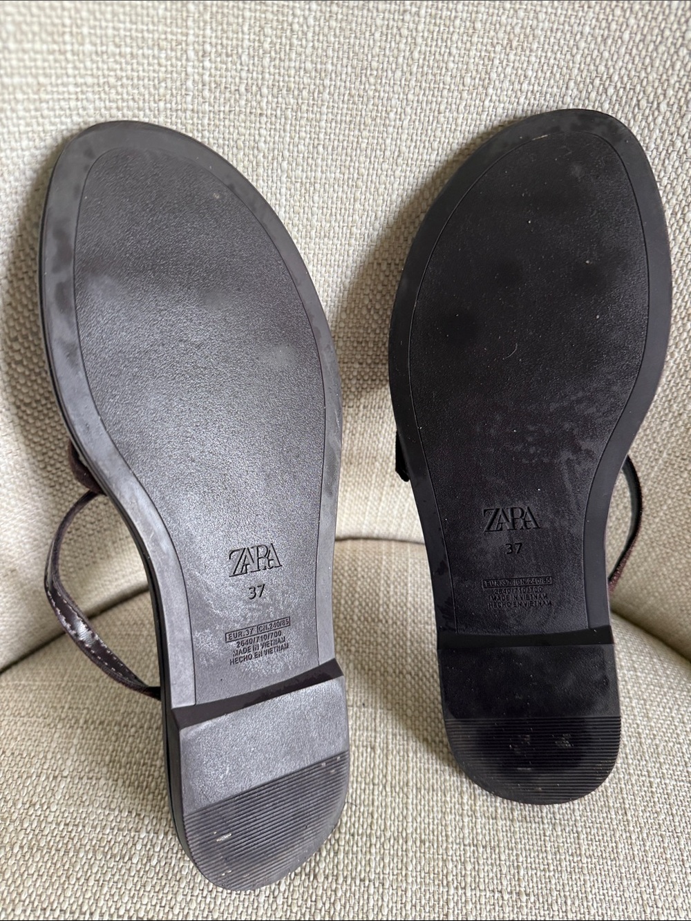 Zara Dark Brown Crisscross Suede Slide Sandals - Picture 6 of 6